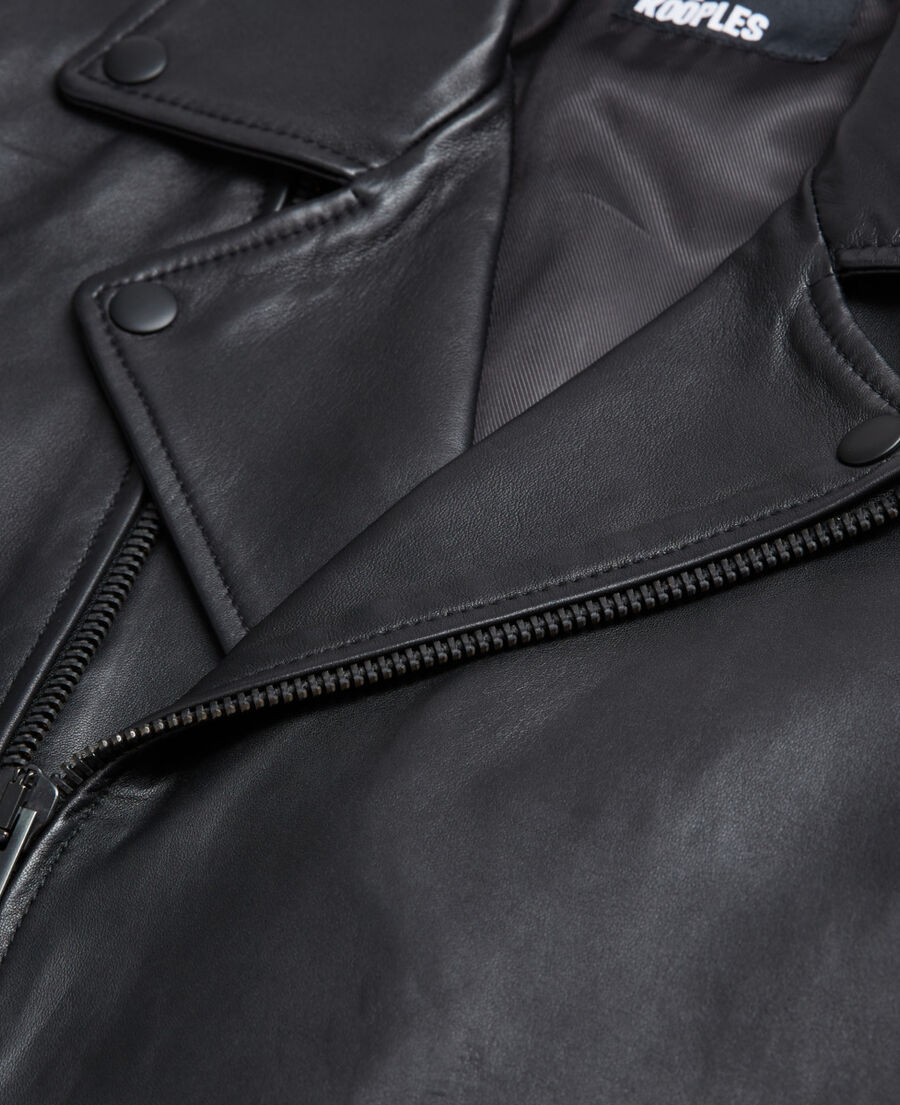 Black leather jacket | The Kooples - US