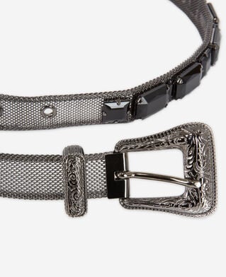 The Kooples WOMEN BLACK black gemstone belt with western-style buckle