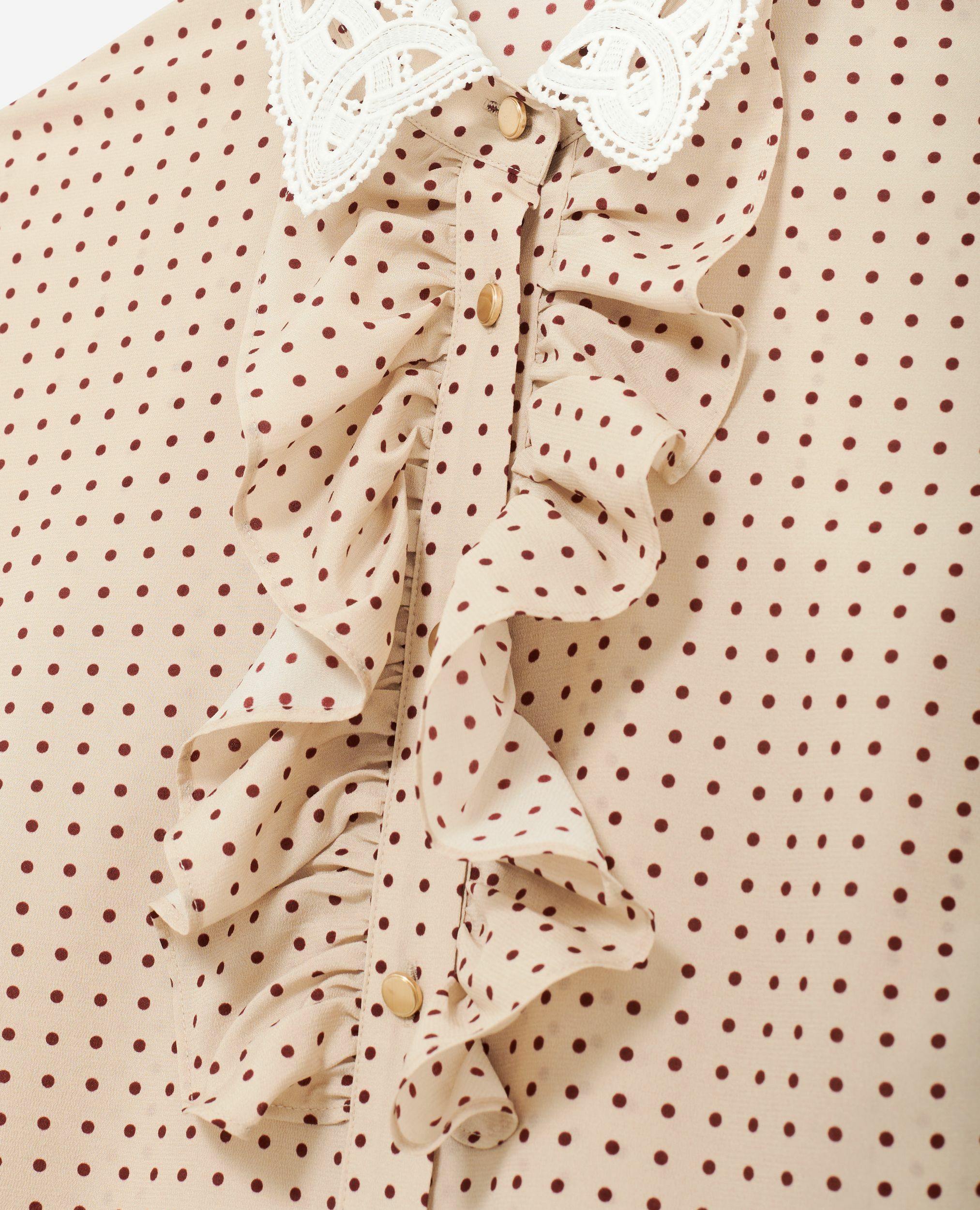 Chemise manches courtes à pois beige, BEIGE / RED, hi-res image number null
