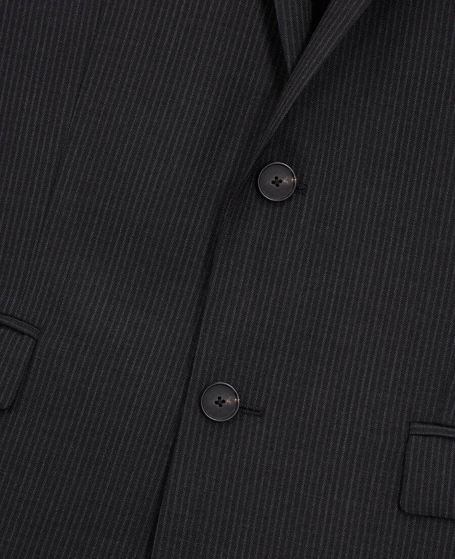 The Kooples H BLACK GREY striped wool suit jacket