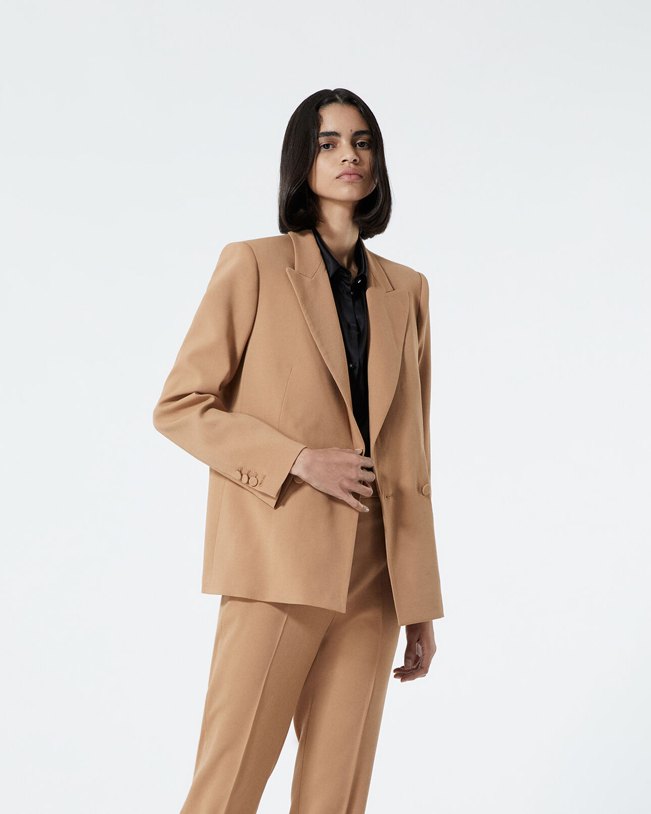The Kooples FEMME CAMEL veste laine camel coupe croisée