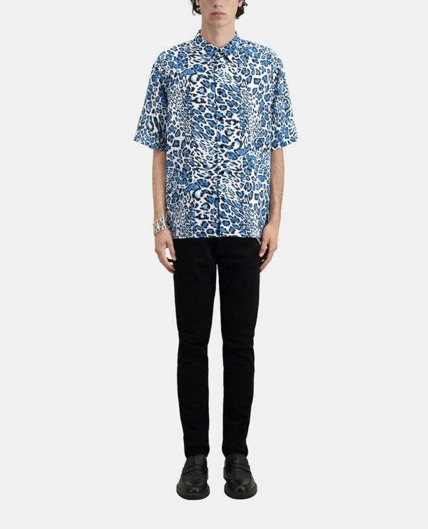 printed cotton short sleeved shirt