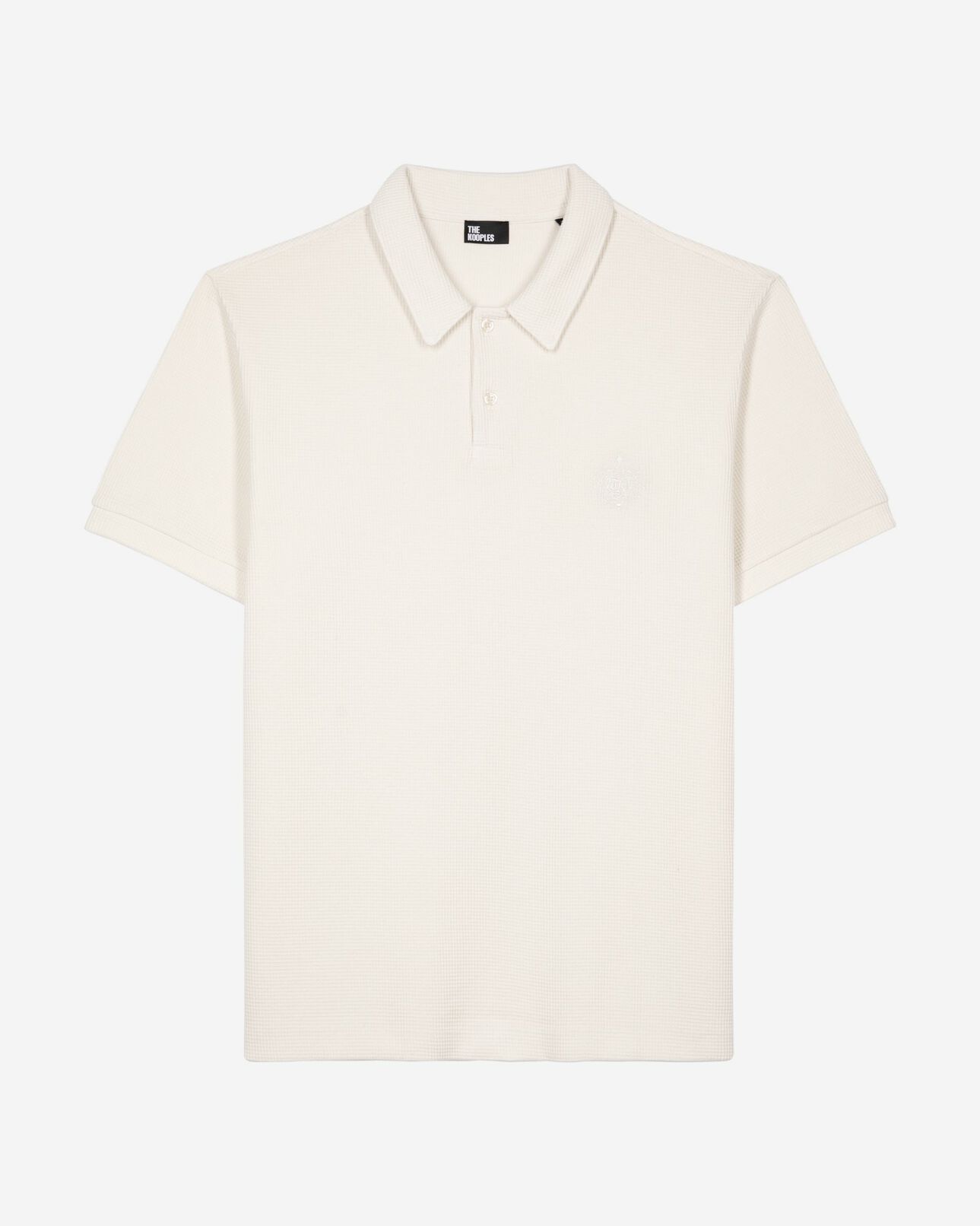 The Kooples MEN ECRU honeycomb polo shirt with ecru crest