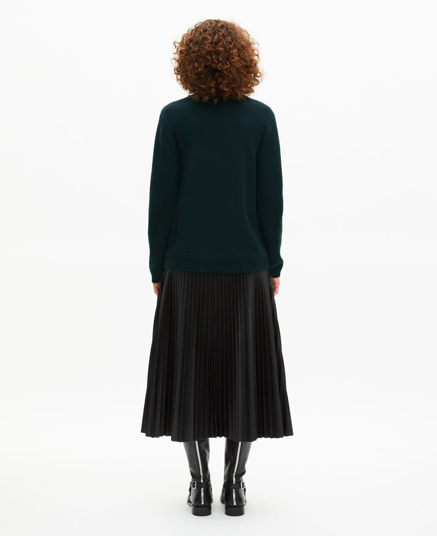 The Kooples FEMME FOREST pull col montant en laine vert foncé