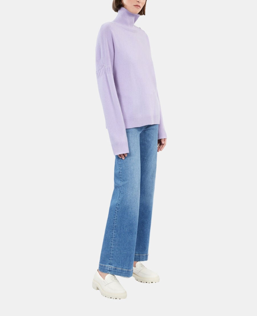 The Kooples FEMME LIGHT PURPLE pull en cachemire avec boutons mauve