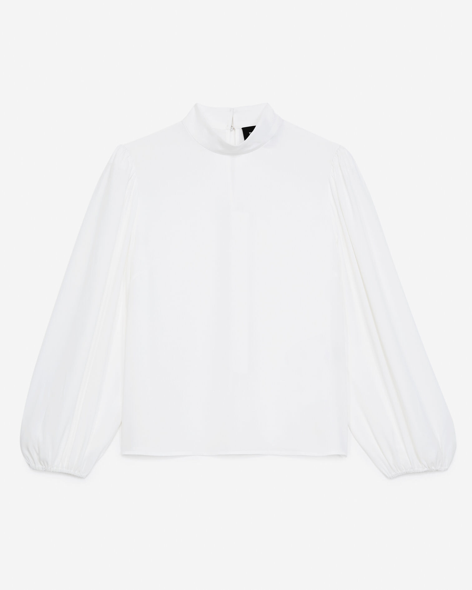 Top fluido blanco cuello alto, WHITE, hi-res image number null