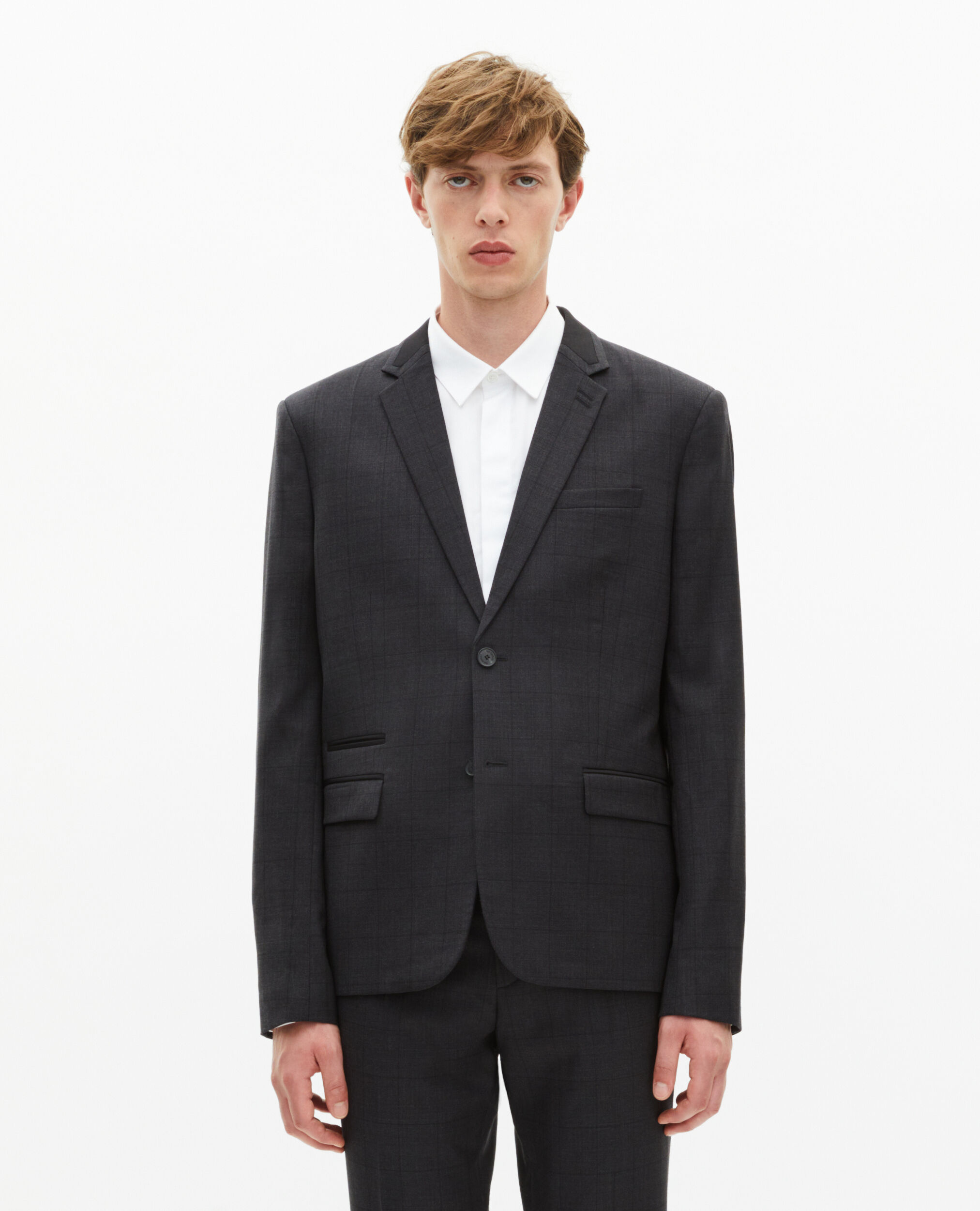 Black check suit jacket, BLACK, hi-res image number null