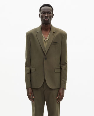 The Kooples MEN KAKI khaki cotton - linen suit jacket