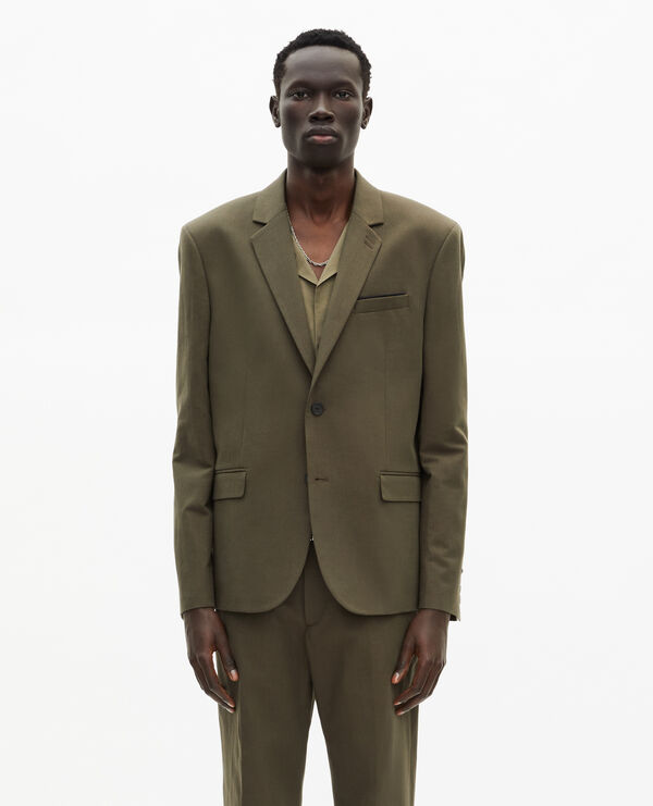 The Kooples HERREN KAKI khaki anzugjacke aus baumwolle - leinen
