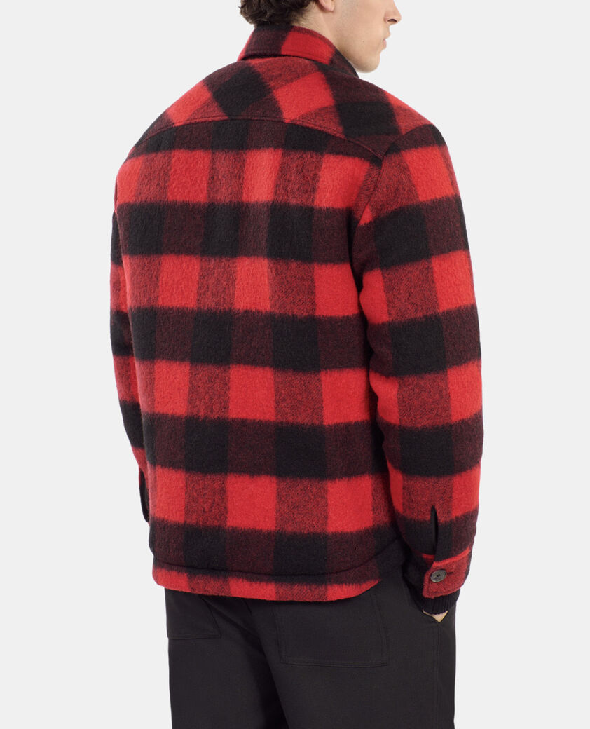 The Kooples HOMME RED / BLACK blouson style surchemise à carreaux