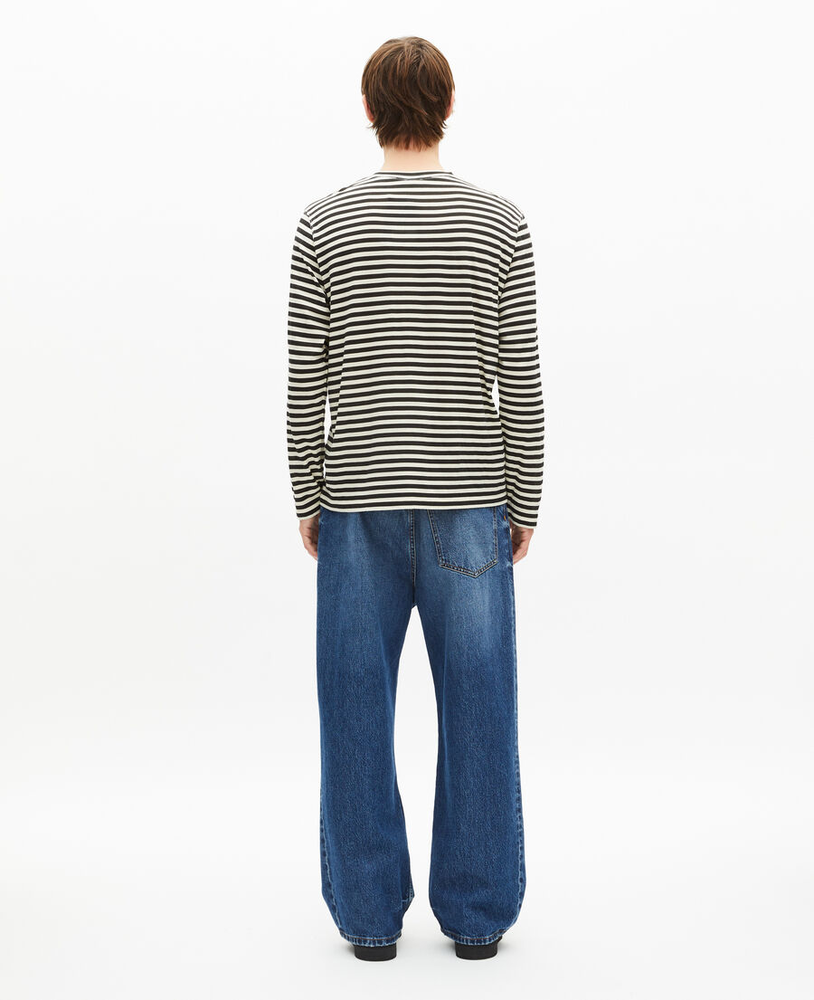 The Kooples HOMME LIGHT BEIGE t-shirt manches longues &agrave; rayures beige