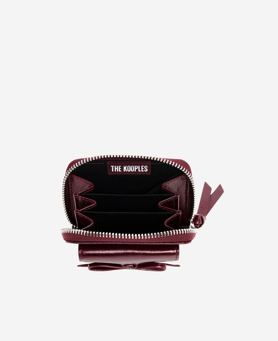 The Kooples F BORDEAUX amelia wallet in burgundy cracked leather