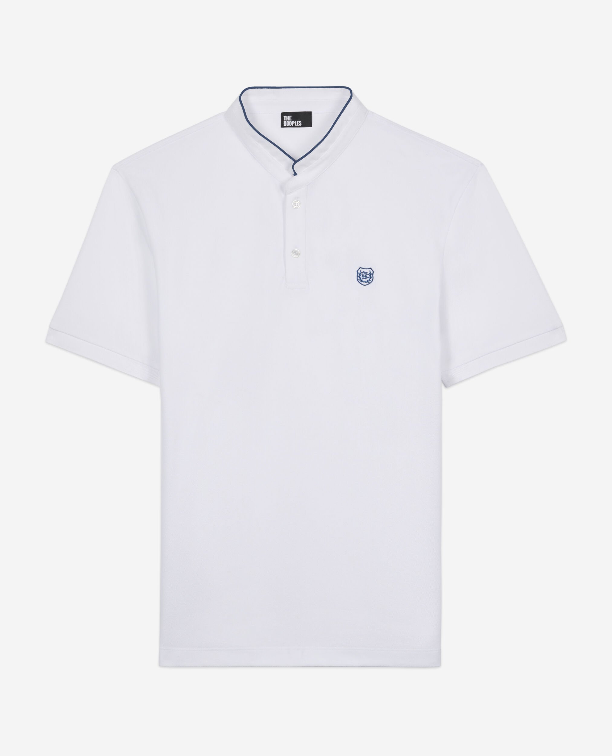 Camisa polo blanca piqué algodón, WHITE / BLUE, hi-res image number null
