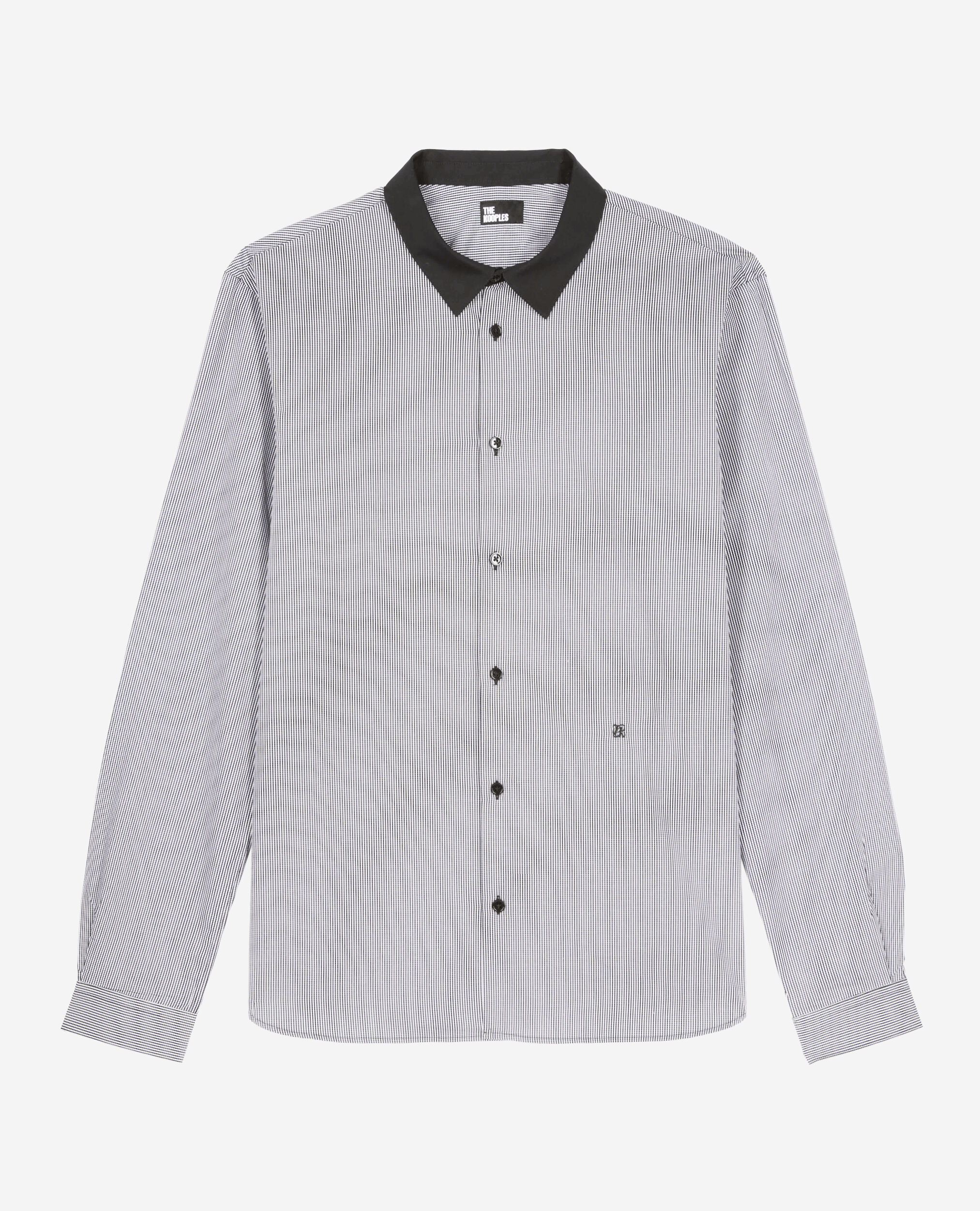 Chemise à micro carreaux noire et blanche, BLACK WHITE, hi-res image number null
