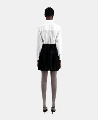 The Kooples F BLACK WHITE short black and white pleated dress