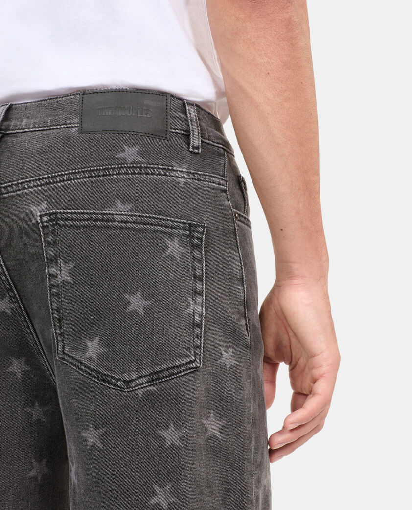 The Kooples HERREN BLACK WASHED jeans mit geradem bein und sterne-print