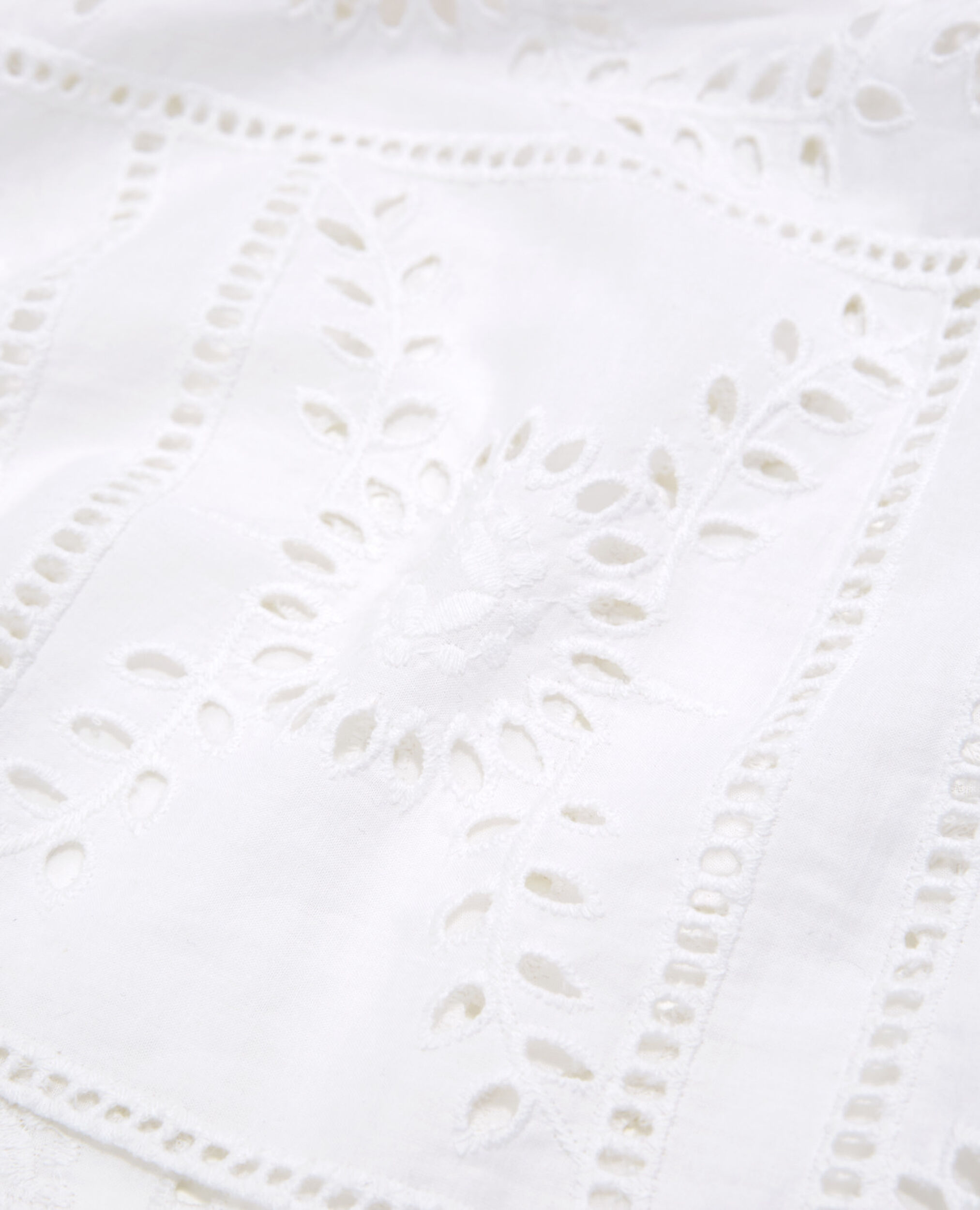 Top blanc brodé manches longues volants, WHITE, hi-res image number null