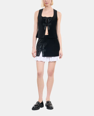 The Kooples F BLACK short black velvet skirt 