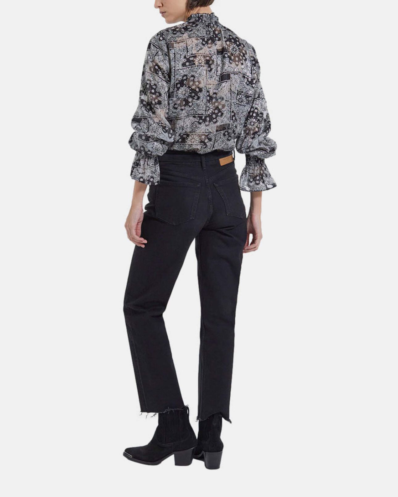 The Kooples DAMEN BLACK bluse print mit volants