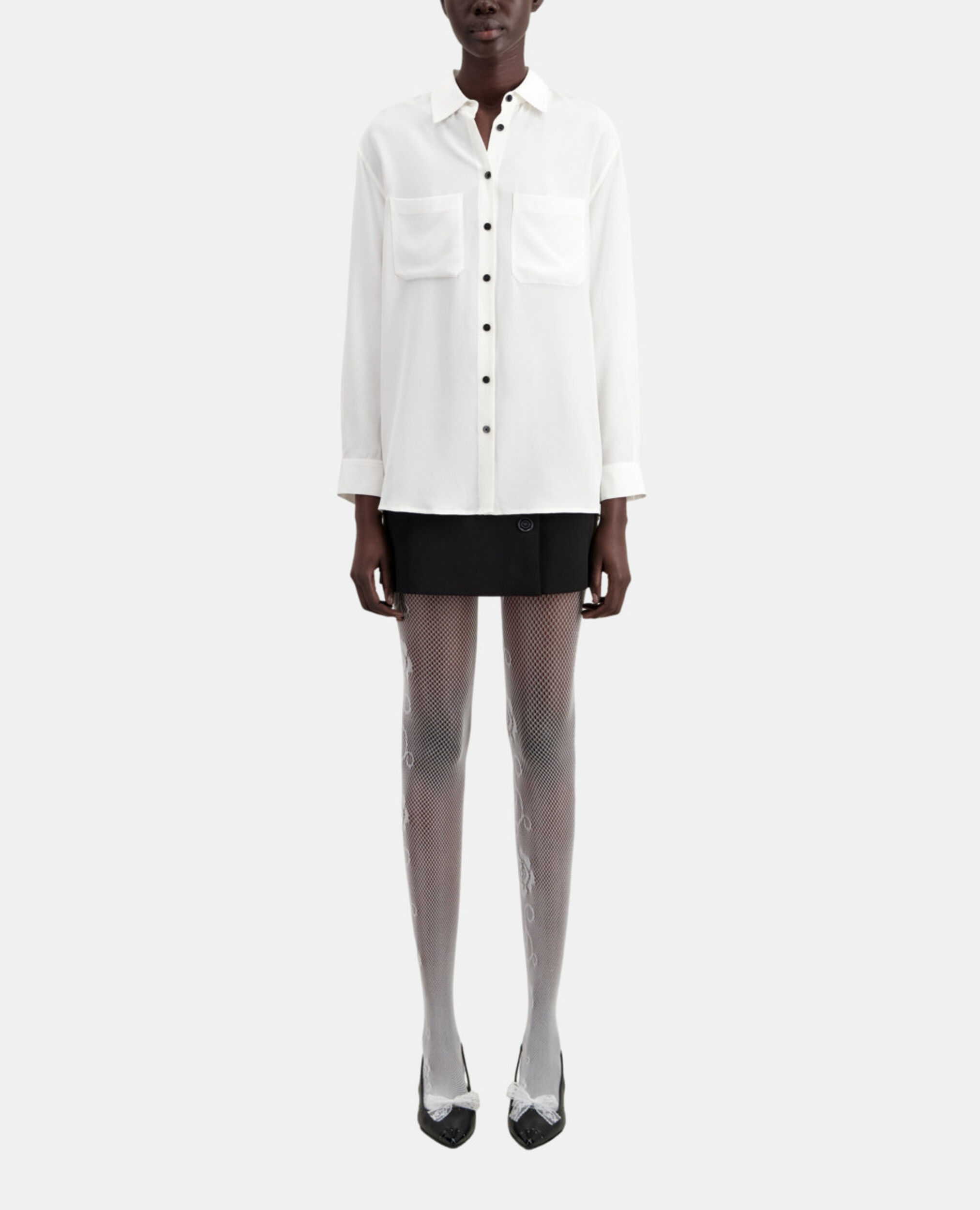 Chemise blanche en soie, ECRU, hi-res image number null