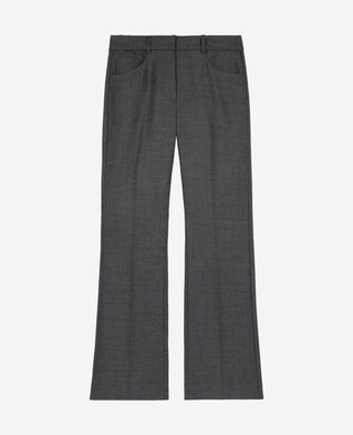 The Kooples WOMEN BLACK dark grey wool bootcut pants