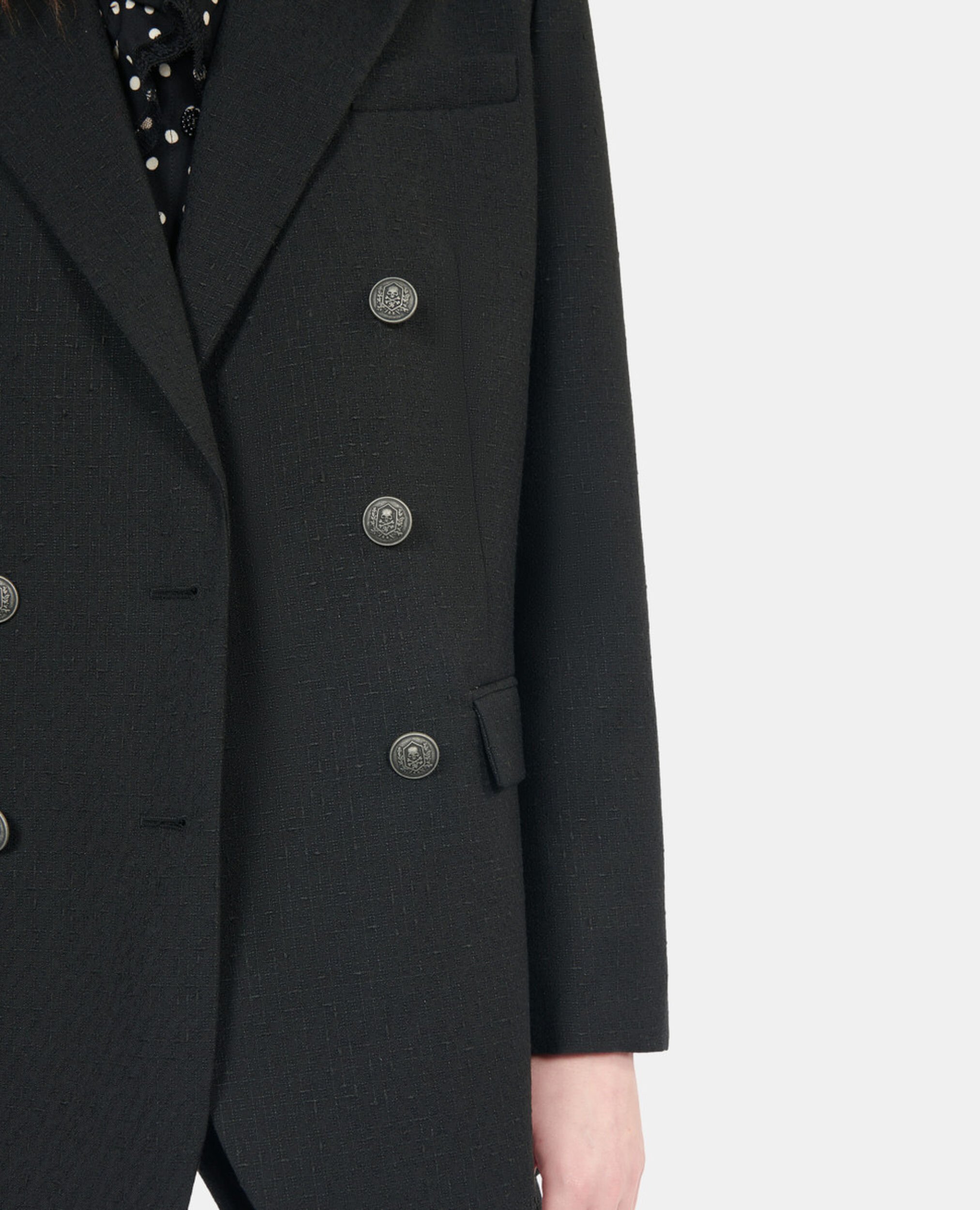 Black wool blend suit jacket, BLACK, hi-res image number null