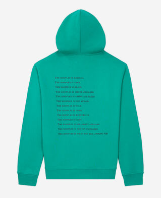 The Kooples HERREN GREEN gr&uuml;nes sweatshirt mit &bdquo;what is&ldquo;-schriftzug