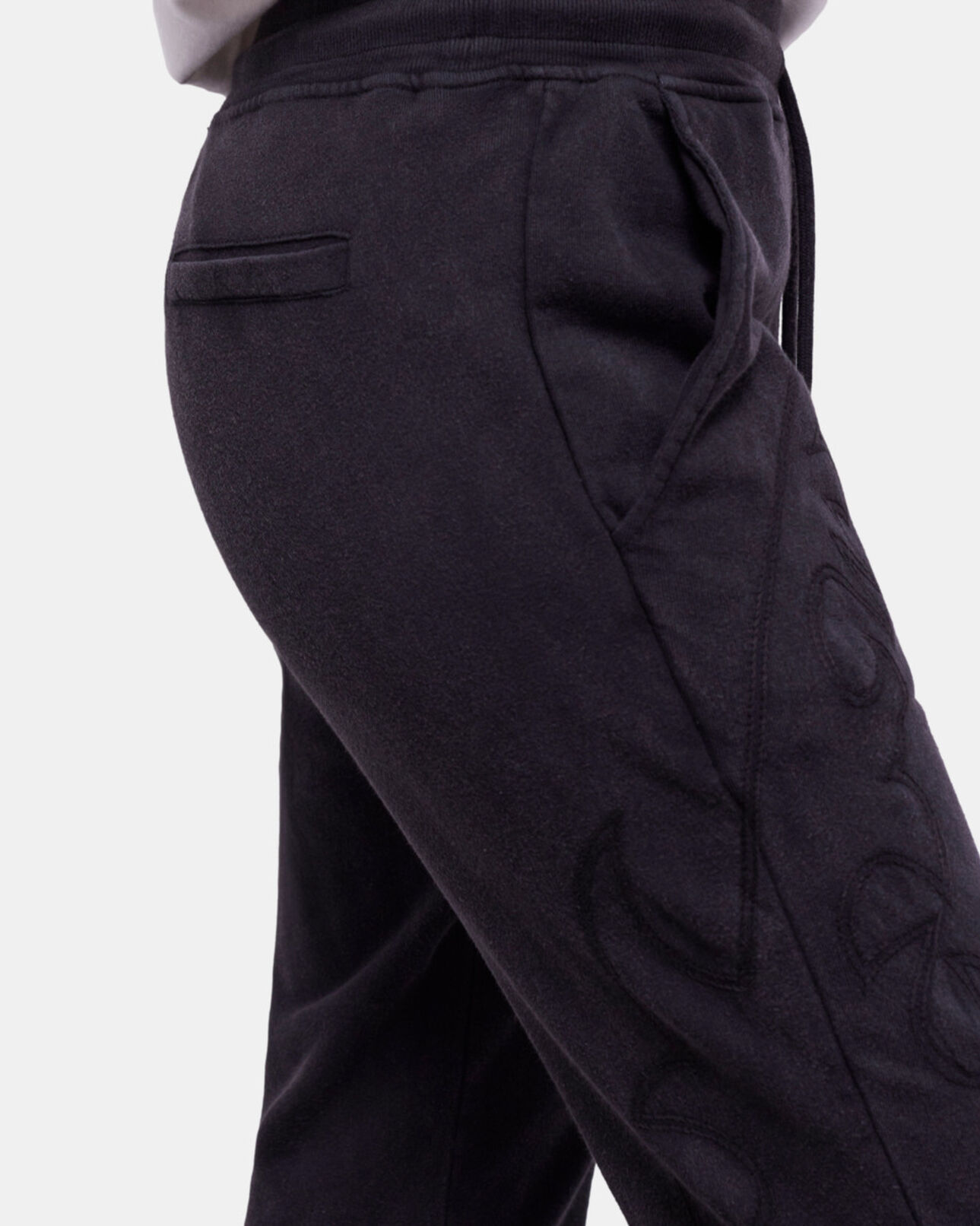 The Kooples WOMEN BLACK WASHED black joggers with western-style embroidery
