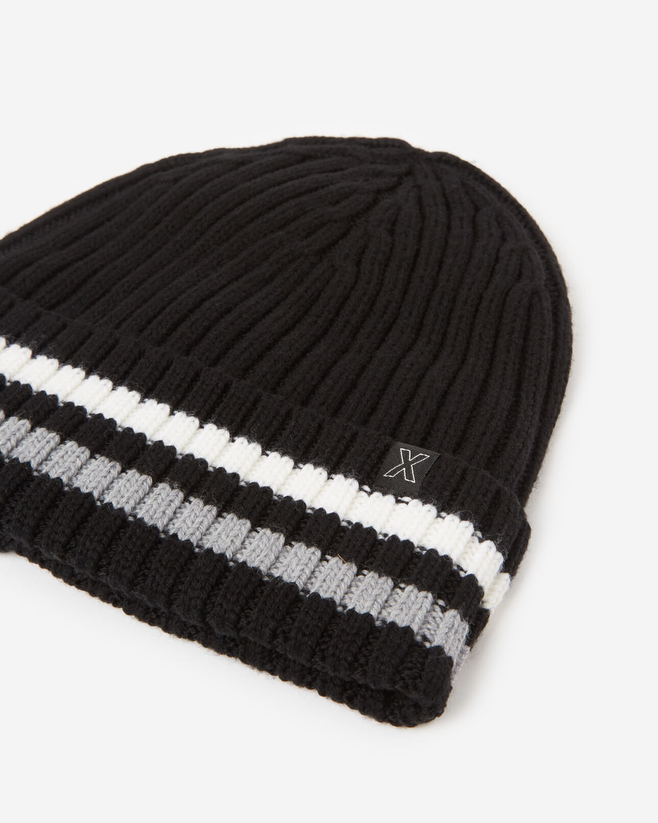 The Kooples HOMME BLACK bonnet noir laine grosses torsades