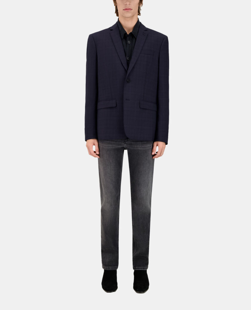 The Kooples H NAVY navy blue prince of wales wool suit jacket