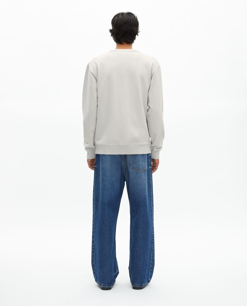 The Kooples MEN LIGHT GREY button-down cardigan in grey jersey