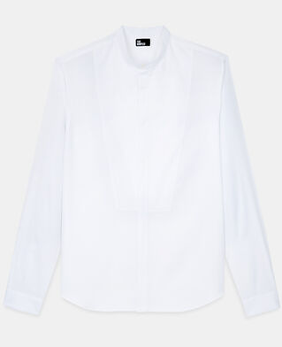 The Kooples H WHITE white cotton shirt with officer collar
