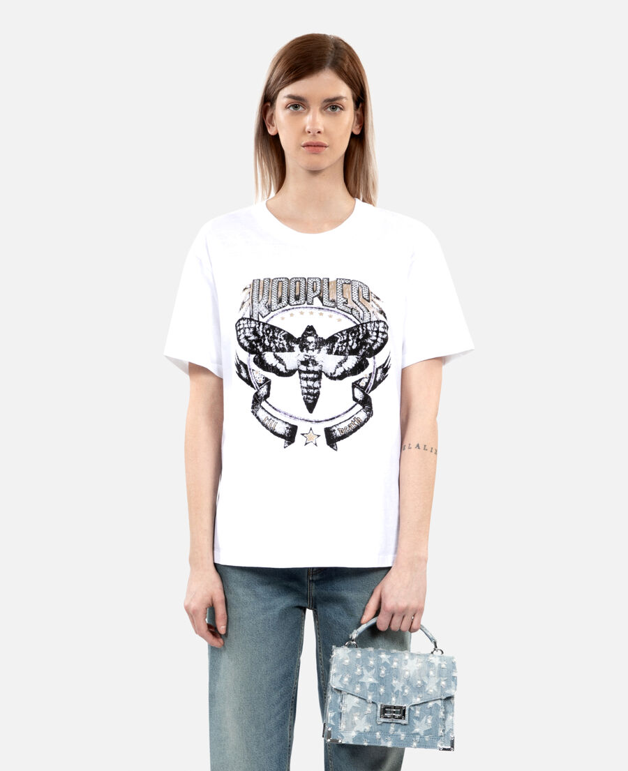 camiseta mujer blanca serigrafía butterfly