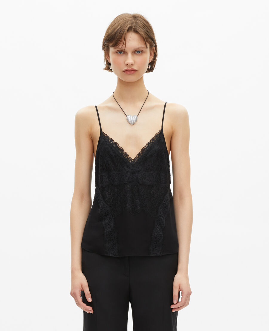 The Kooples MUJER BLACK camisola negra de encaje