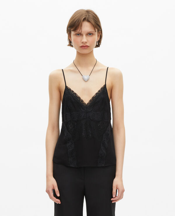 The Kooples FEMME BLACK caraco avec dentelle noir