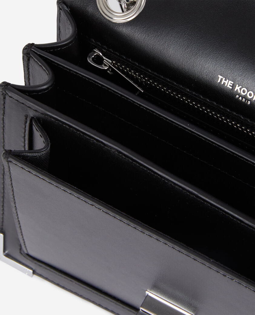 The Kooples WOMEN BLACK emily chain bag in black leather with stars