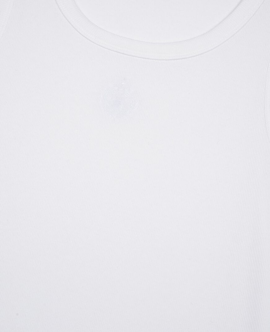 The Kooples HERREN WHITE tanktop mit stickerei wappen weiß