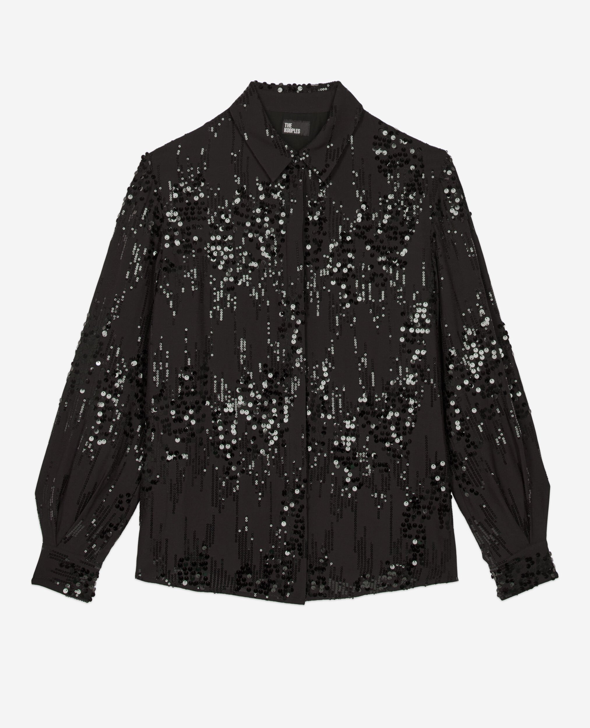 Chemise à sequins noire, BLACK, hi-res image number null