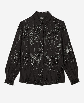 The Kooples FEMME BLACK chemise à sequins noire
