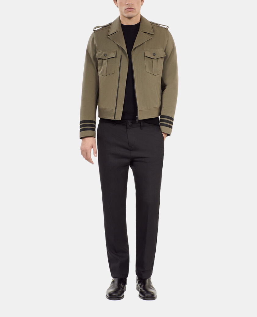 The Kooples HERREN OLIVE NIGHT khakifarbene jacke im offizierstil