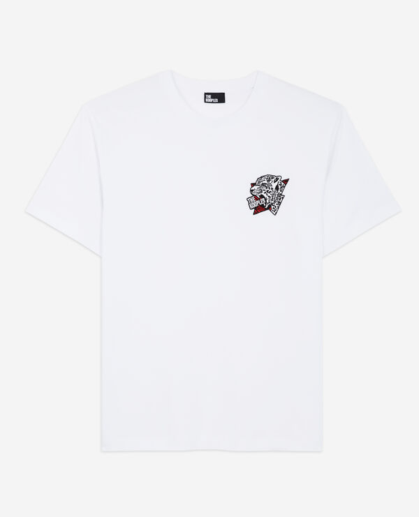 white screen print t-shirt