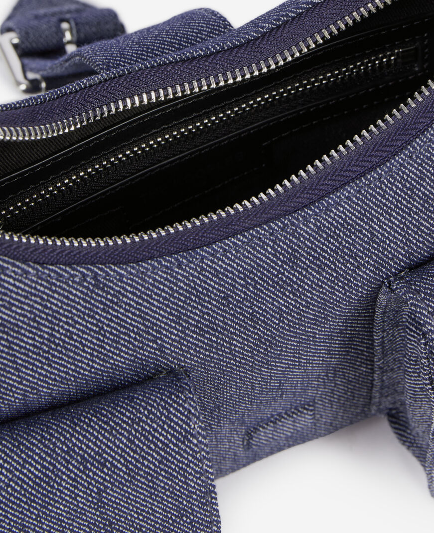 The Kooples WOMEN USED RAPIECE blue denim amelia bag