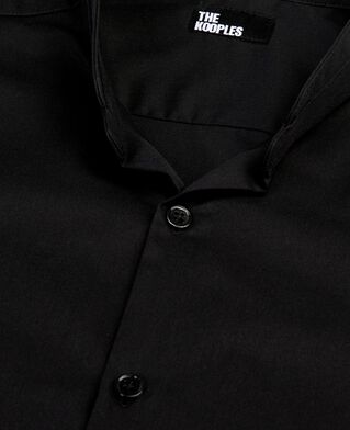 The Kooples MEN BLACK slim-fit black smart twill shirt