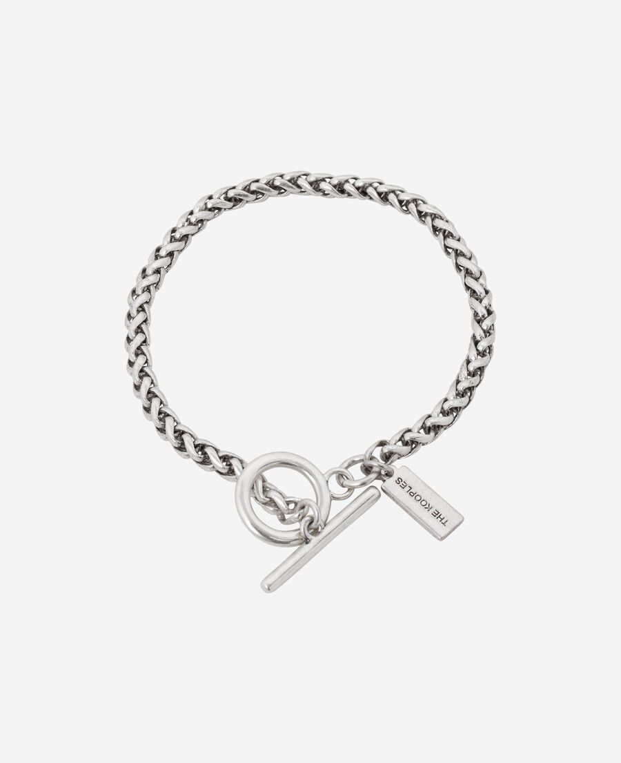 The Kooples HOMME SILVER bracelet medium en cha&icirc;ne argent&eacute;