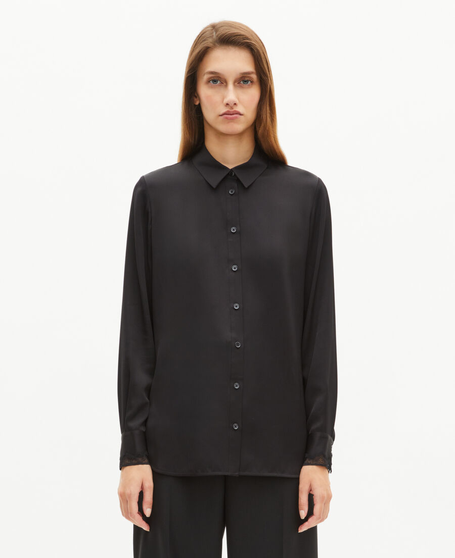 The Kooples WOMEN BLACK black silk shirt