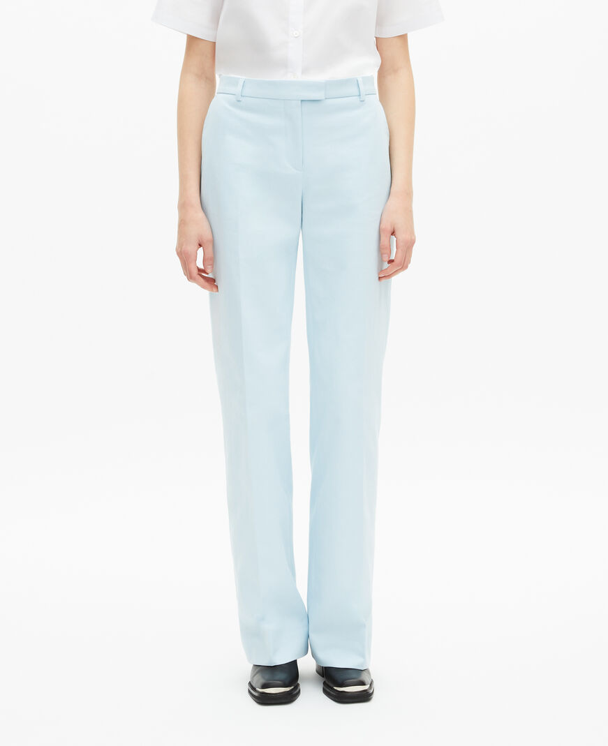 The Kooples WOMEN LIGHT BLUE blue cotton suit pants