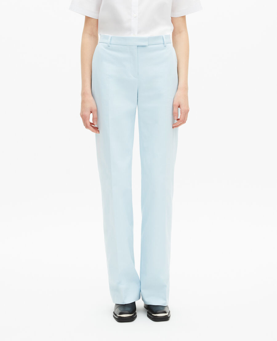 The Kooples FEMME LIGHT BLUE pantalon costume en coton bleu