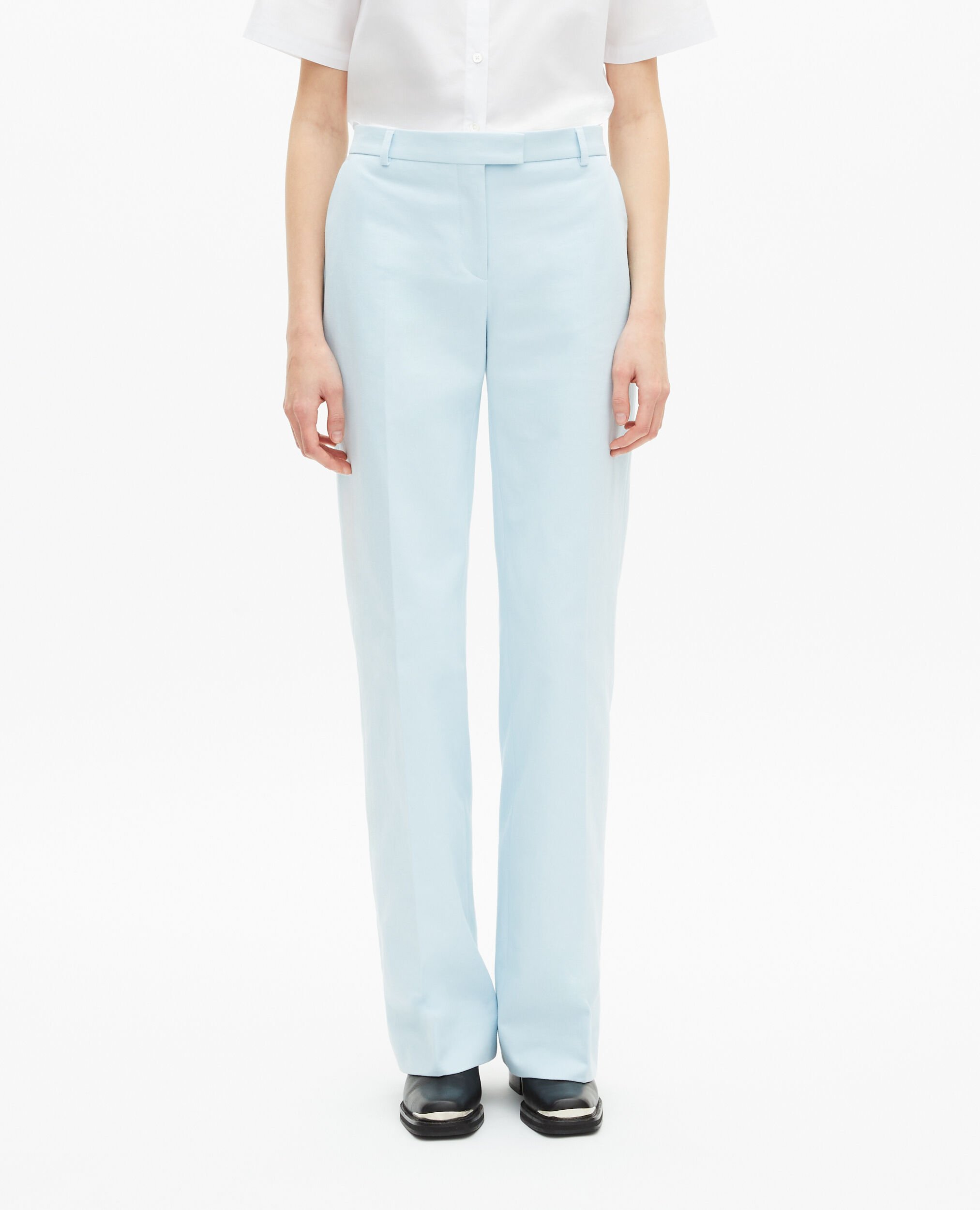 Blue cotton suit pants, LIGHT BLUE, hi-res image number null