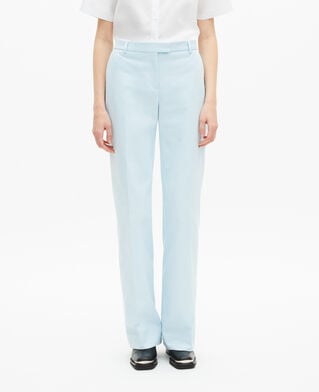 The Kooples WOMEN LIGHT BLUE blue cotton suit pants
