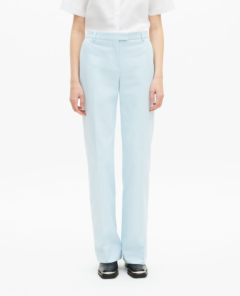 The Kooples WOMEN LIGHT BLUE blue cotton suit pants